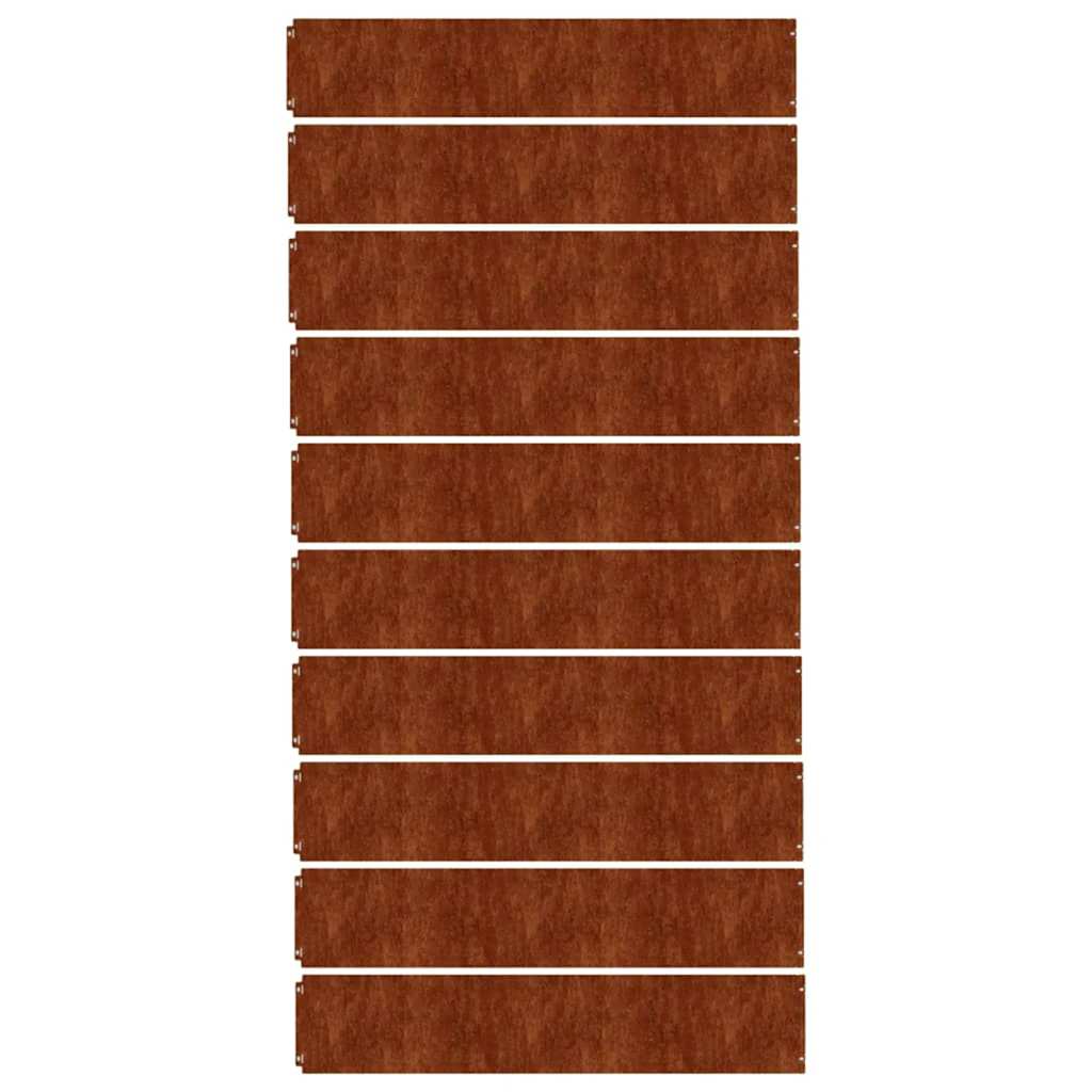Lawn Edging 10 pcs 20 x 103 cm Weathering Steel Rusty