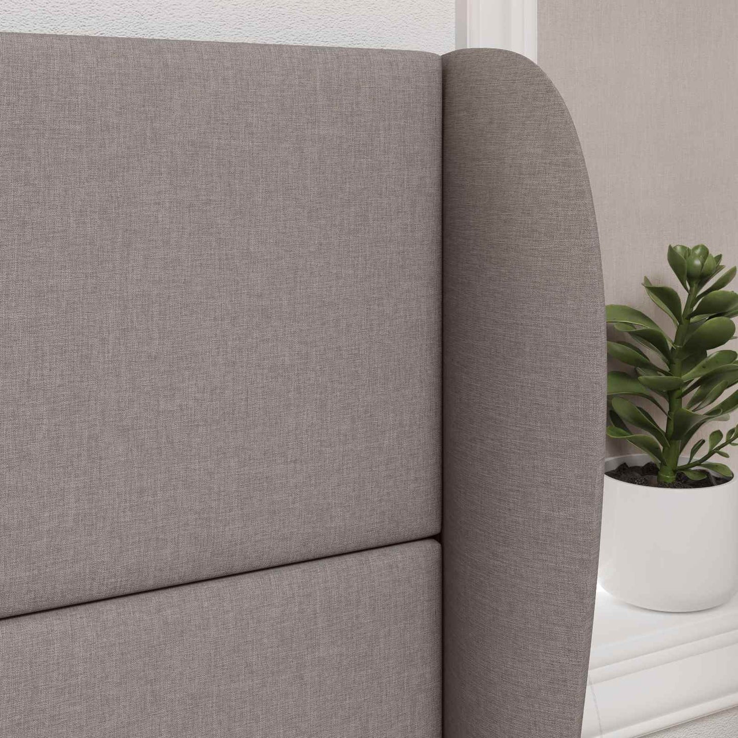 Headboard Ear Beige 80 x 23 x 6 cm Fabric
