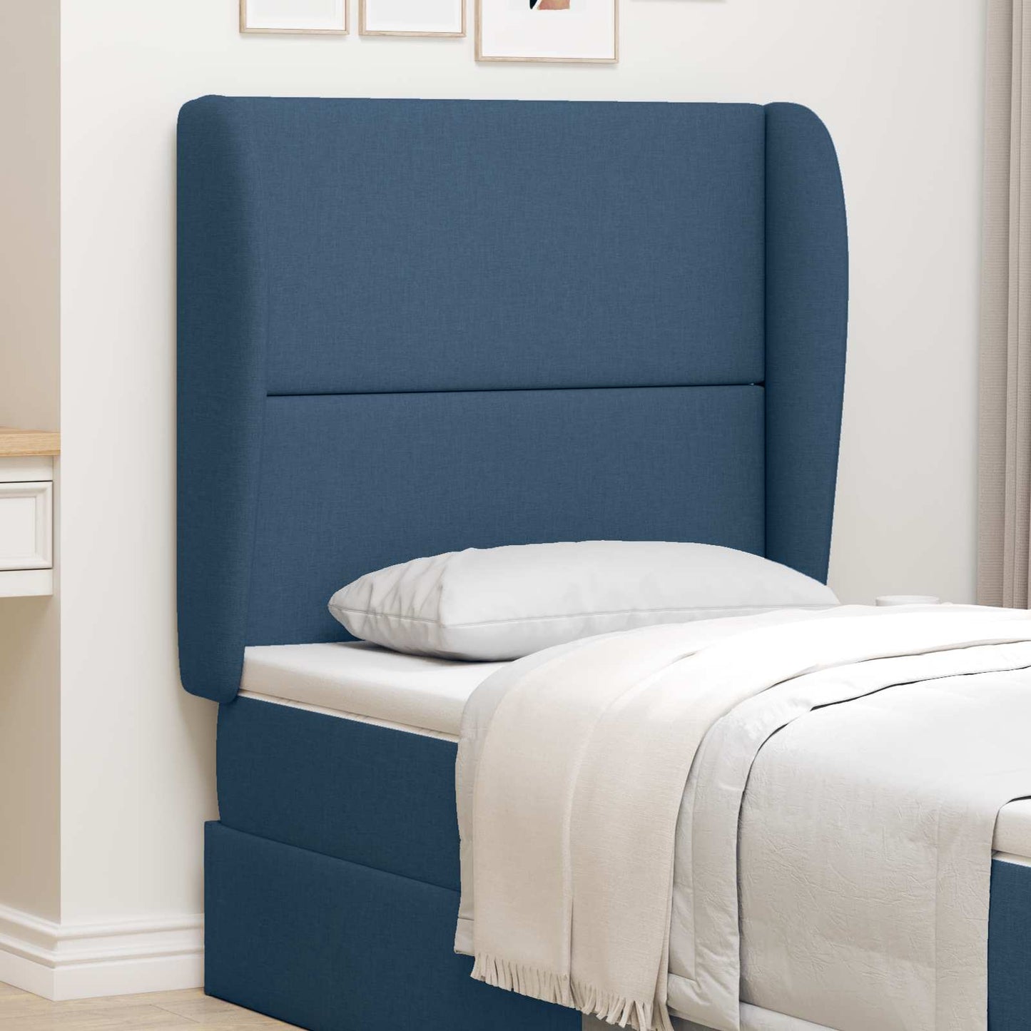 Headboard Ear Blue 80 x 23 x 6 cm Fabric