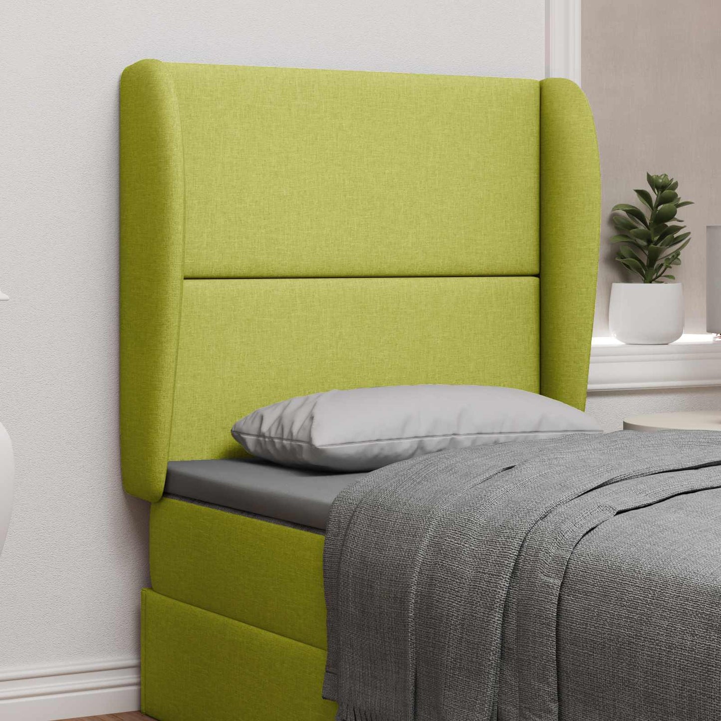 Headboard Ear Green 80 x 23 x 6 cm Fabric