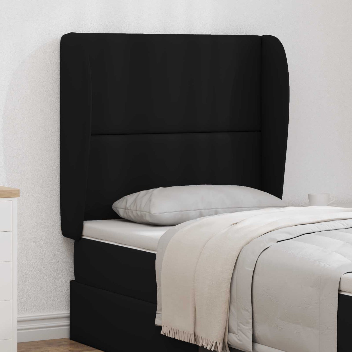 Headboard Ear Black 80 x 23 x 6 cm PVC