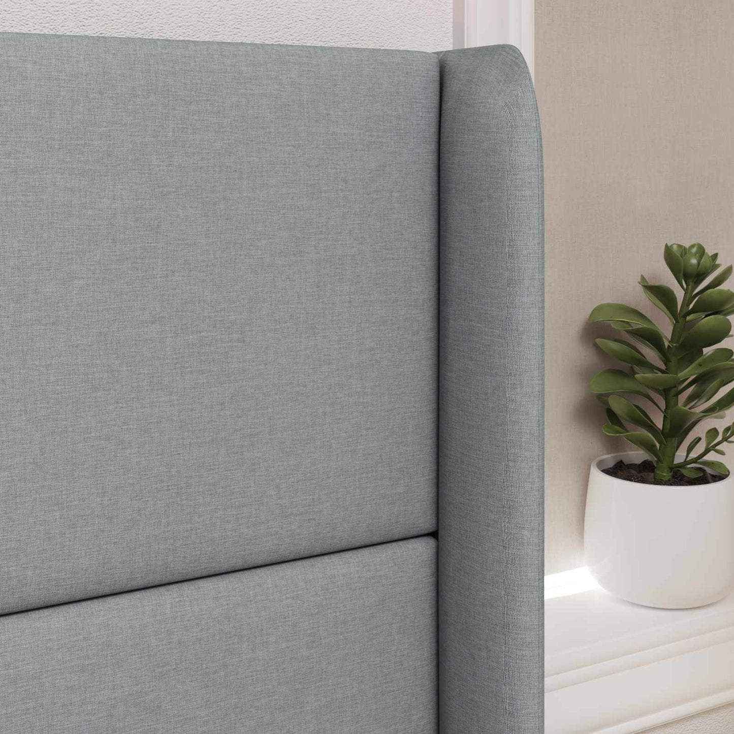 Headboard Ear Light grey 80 x 16 x 4 cm Fabric