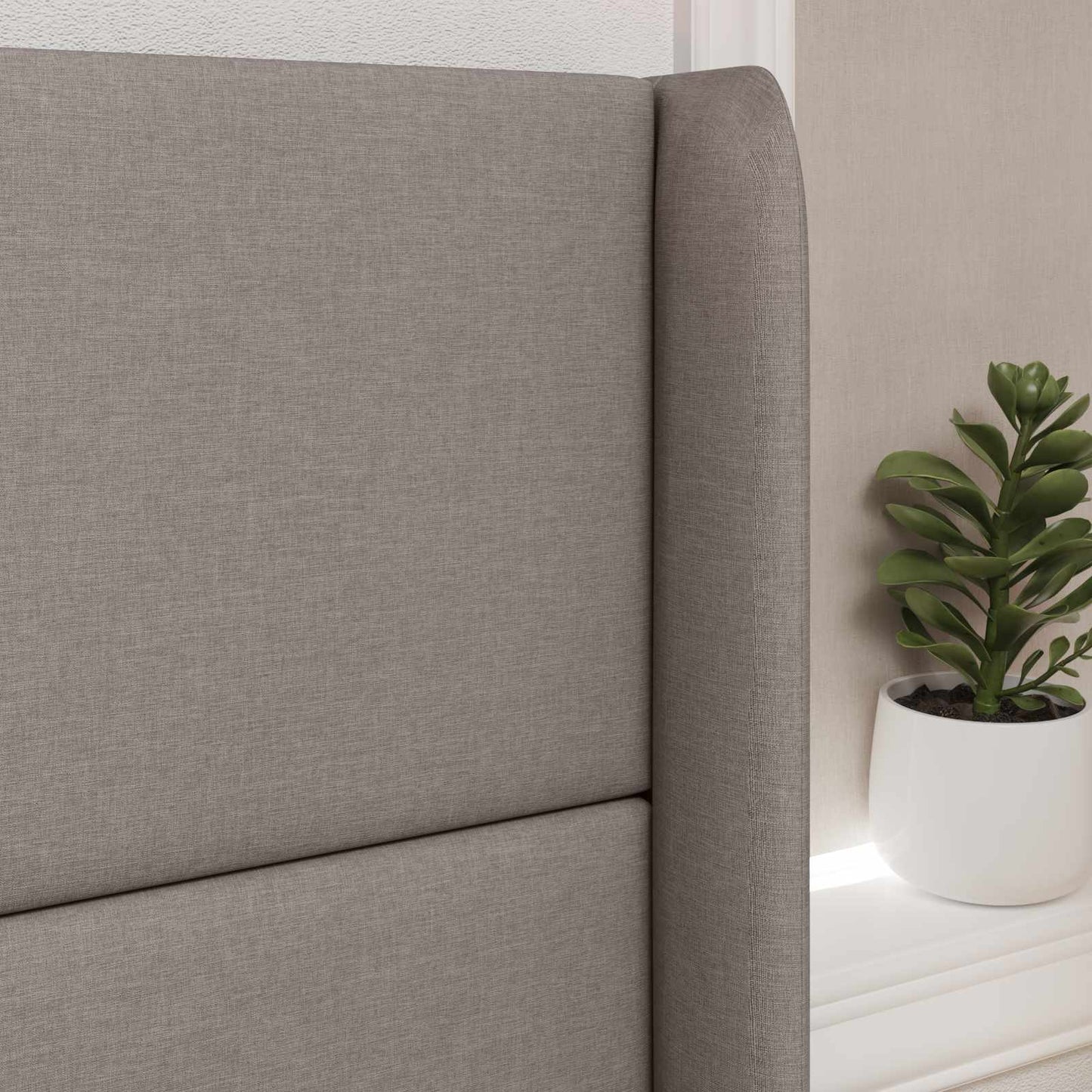 Headboard Ear Taupe 80 x 16 x 4 cm Fabric