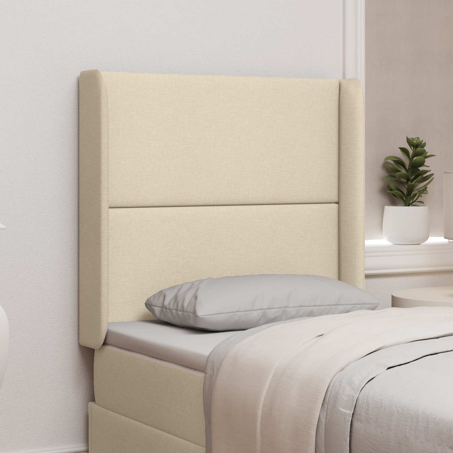 Headboard Ear Cream 80 x 16 x 4 cm Fabric