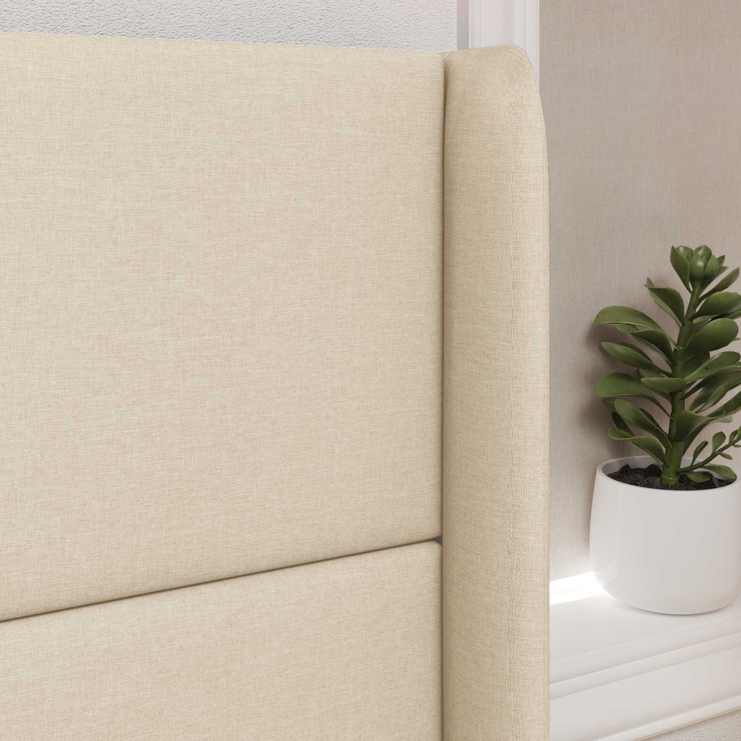 Headboard Ear Cream 80 x 16 x 4 cm Fabric