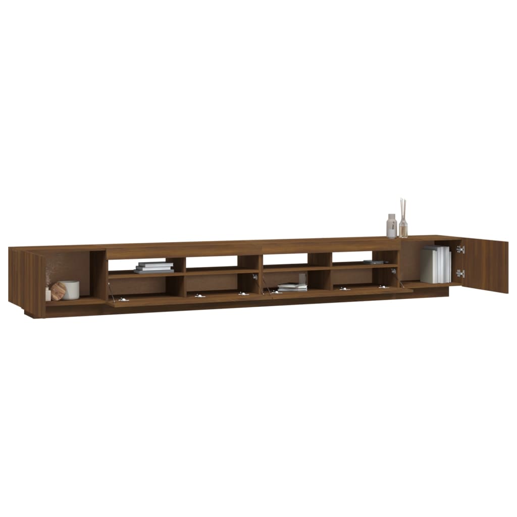 vidaXL 3 Piece TV Cabinet Set with LED Lights Brown Oak Engineered Wood