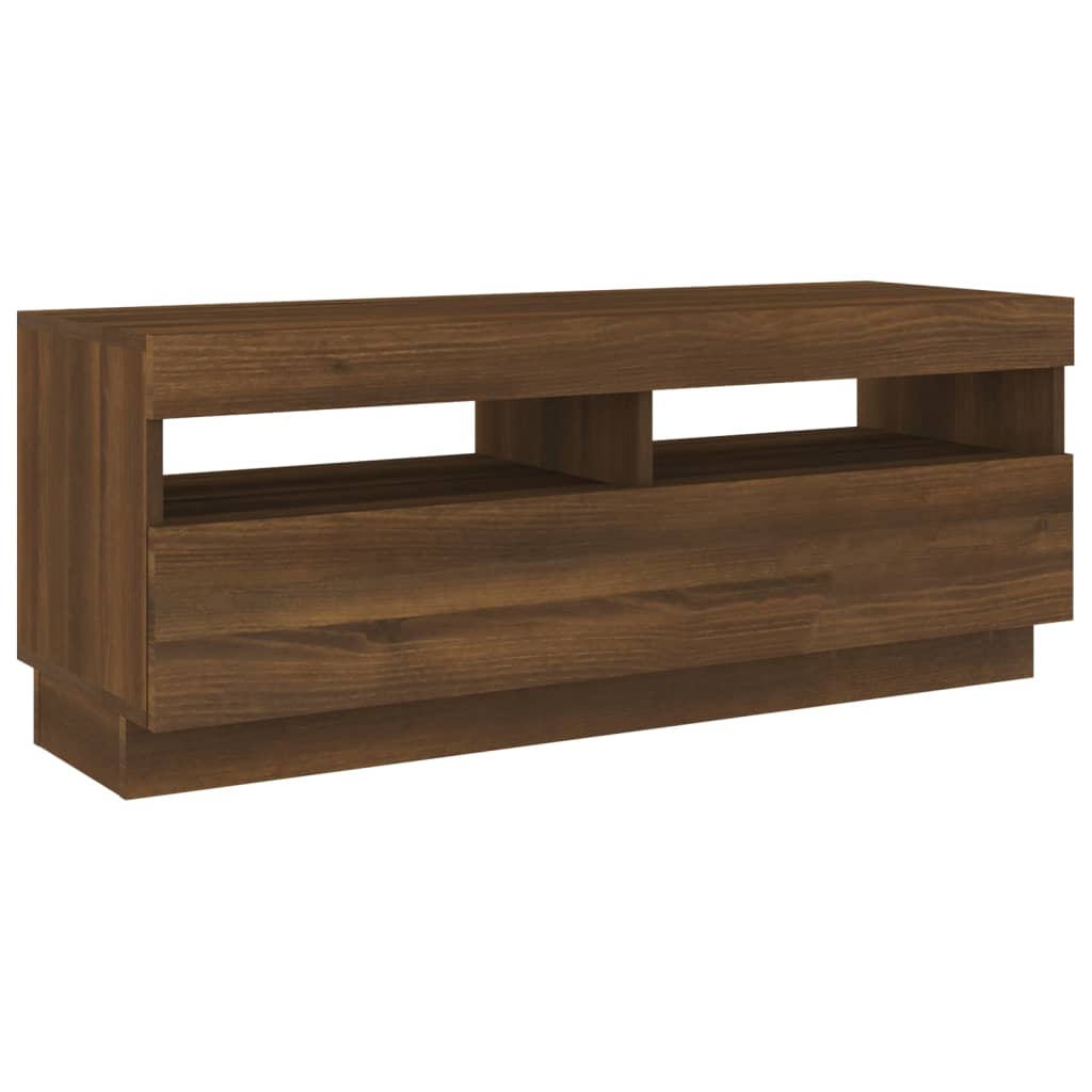 vidaXL 3 Piece TV Cabinet Set with LED Lights Brown Oak Engineered Wood