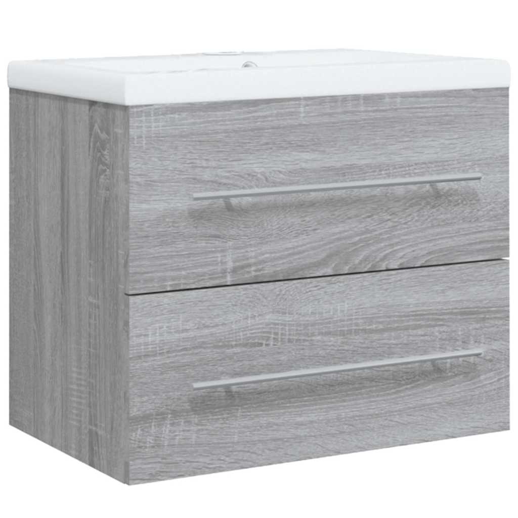 Sink Cabinet with Built-in Basin Grey Sonoma Engineered Wood