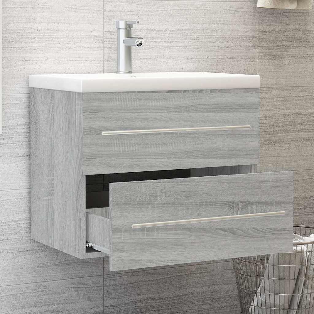 Sink Cabinet with Built-in Basin Grey Sonoma Engineered Wood