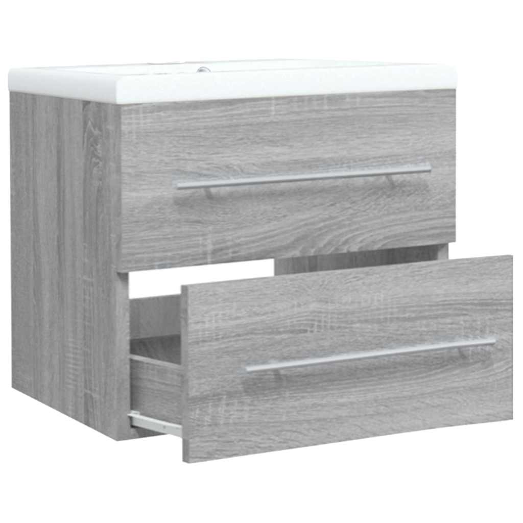 Sink Cabinet with Built-in Basin Grey Sonoma Engineered Wood