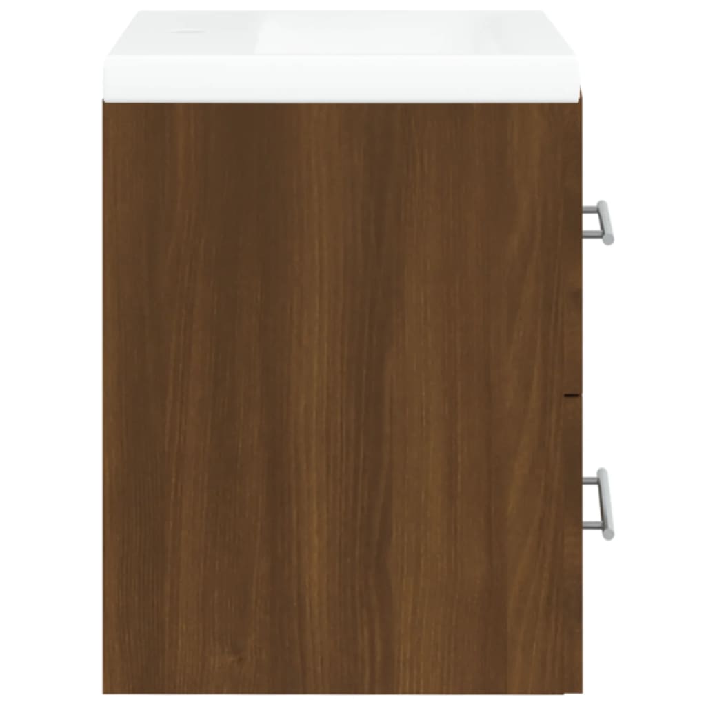 vidaXL Sink Cabinet with Built-in Basin Brown Oak Engineered Wood