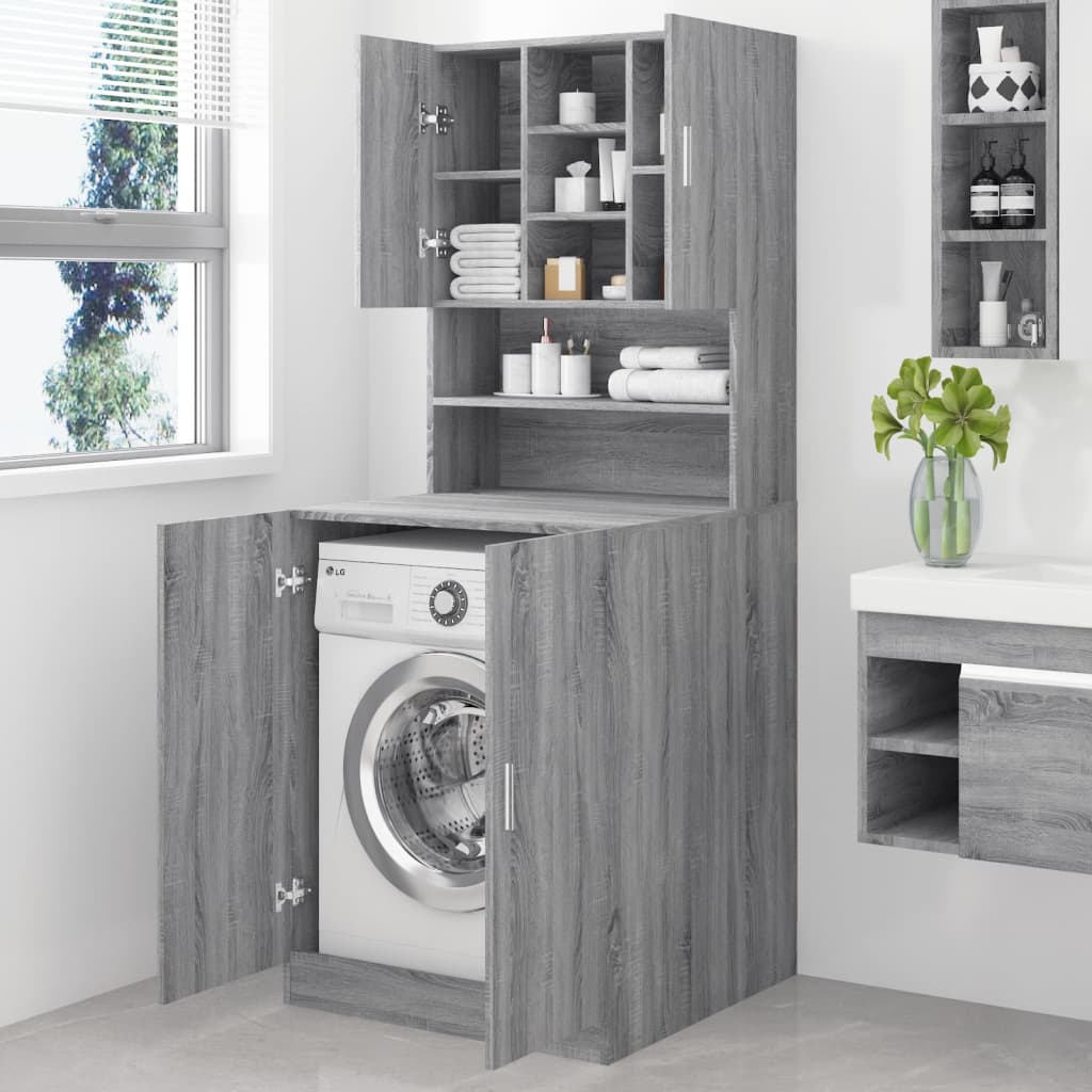 vidaXL Washing Machine Cabinet Grey Sonoma Engineered Wood