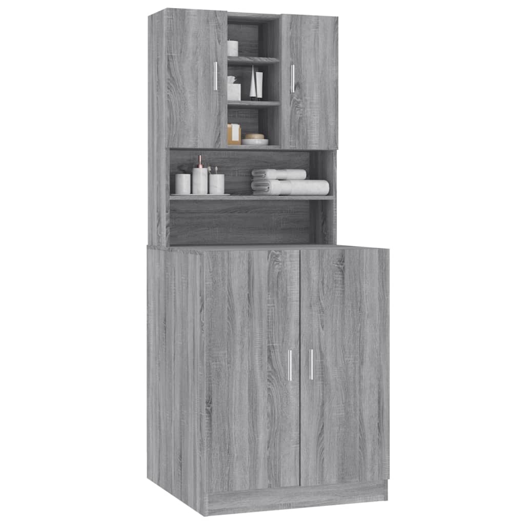 vidaXL Washing Machine Cabinet Grey Sonoma Engineered Wood