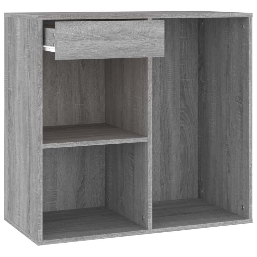 vidaXL LED Dressing Table with Cabinets Grey Sonoma Engineered Wood