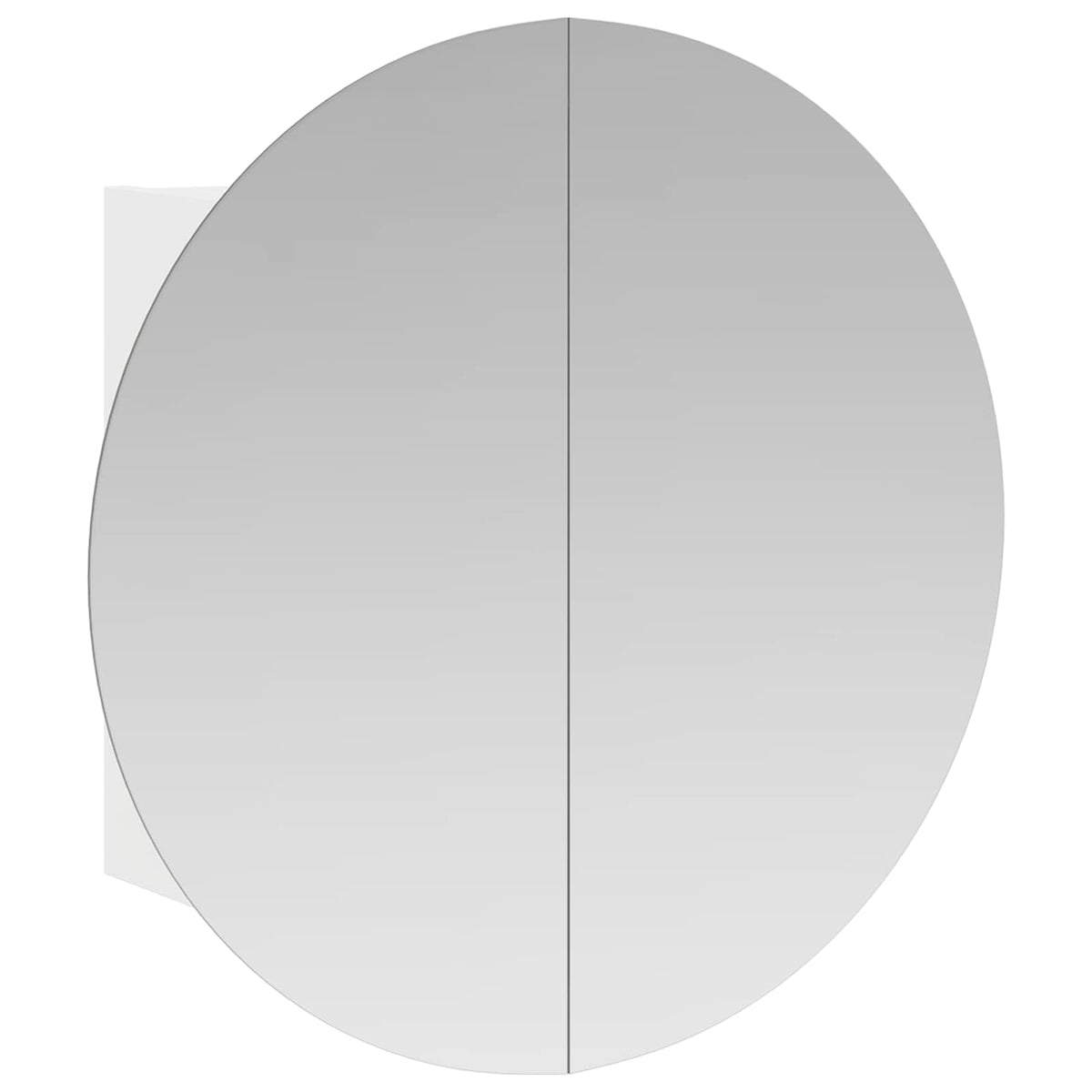 Bathroom Cabinet with Round Mirror&LED White 54x54x17,5 cm