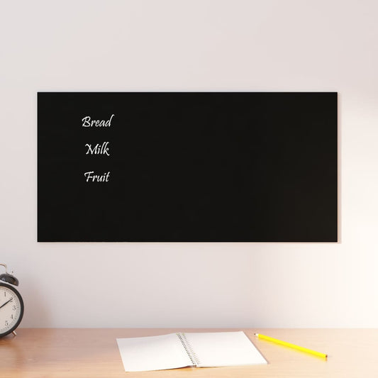 vidaXL Wall-mounted Magnetic Board Black 60x30 cm Tempered Glass