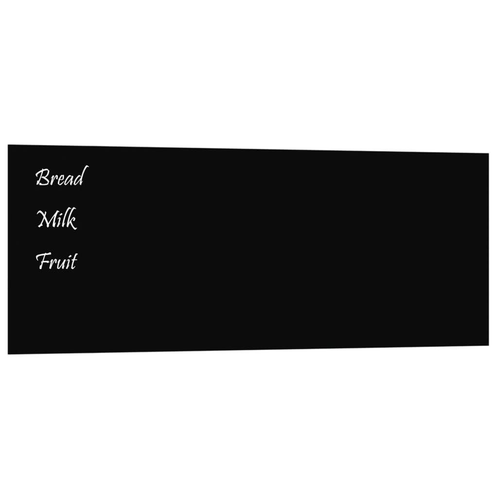 vidaXL Wall-mounted Magnetic Board Black 80x30 cm Tempered Glass