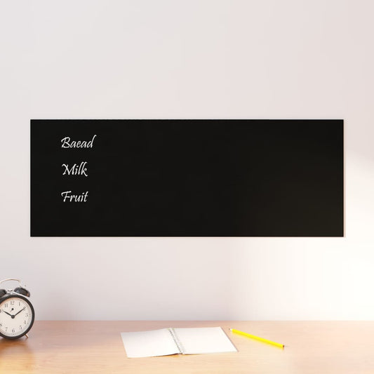 vidaXL Wall-mounted Magnetic Board Black 80x30 cm Tempered Glass