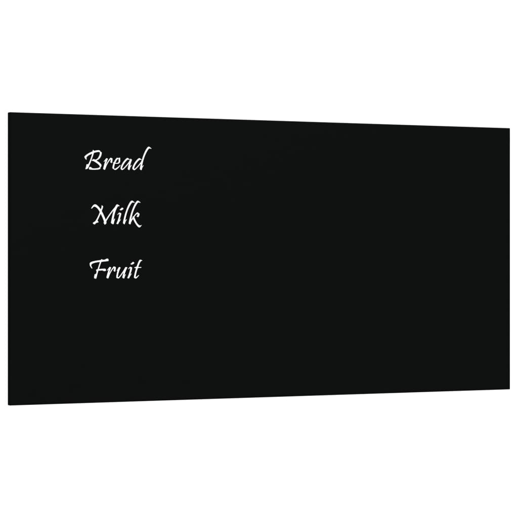 vidaXL Wall-mounted Magnetic Board Black 40x20 cm Tempered Glass