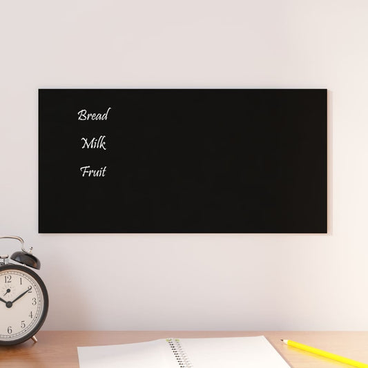 vidaXL Wall-mounted Magnetic Board Black 40x20 cm Tempered Glass