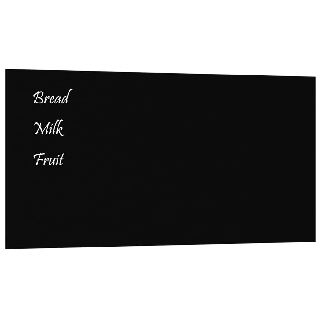 vidaXL Wall-mounted Magnetic Board Black 80x40 cm Tempered Glass