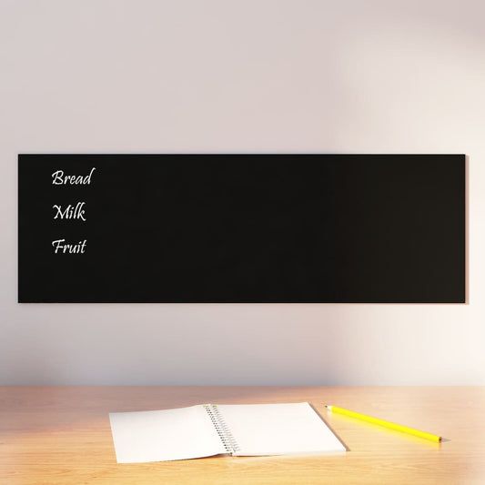 vidaXL Wall-mounted Magnetic Board Black 60x20 cm Tempered Glass