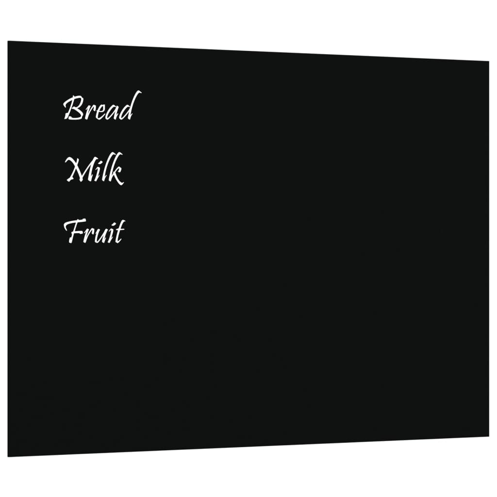 vidaXL Wall-mounted Magnetic Board Black 80x60 cm Tempered Glass