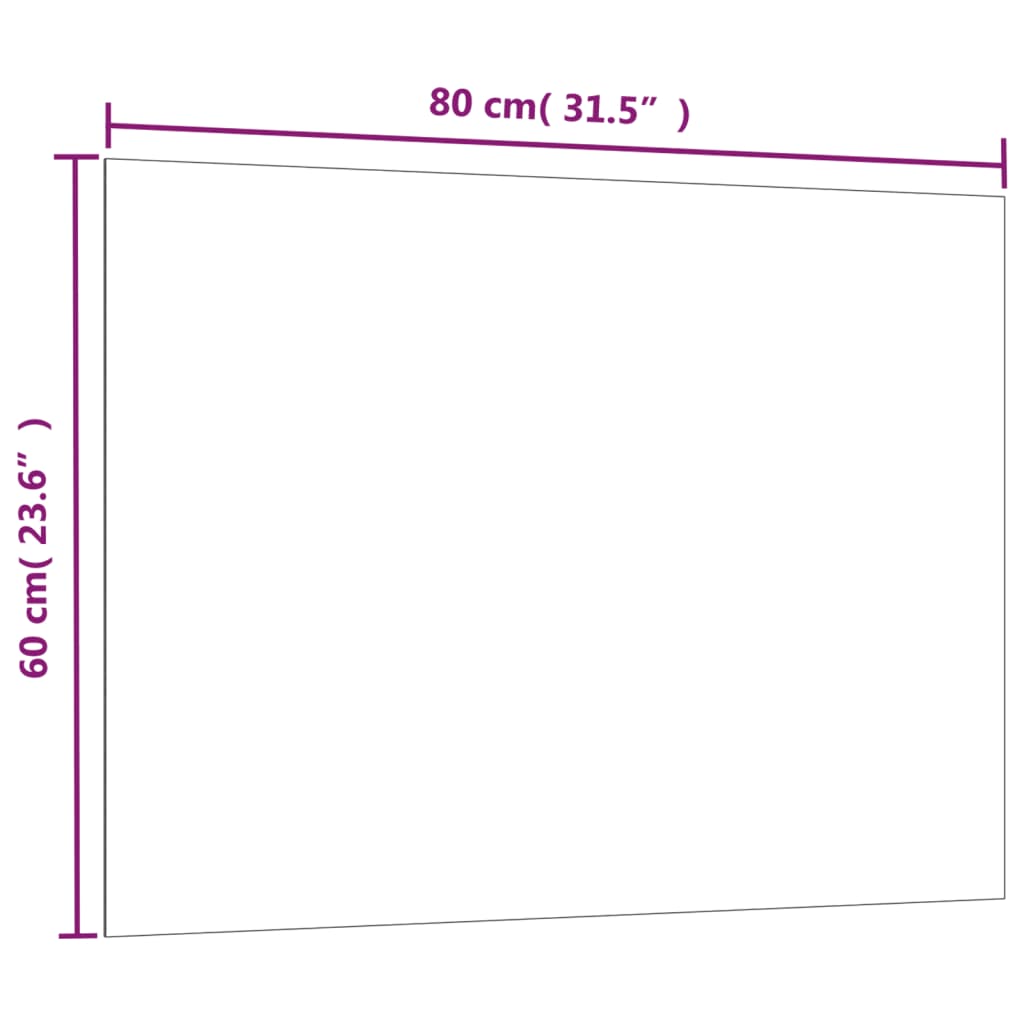 vidaXL Wall-mounted Magnetic Board Black 80x60 cm Tempered Glass