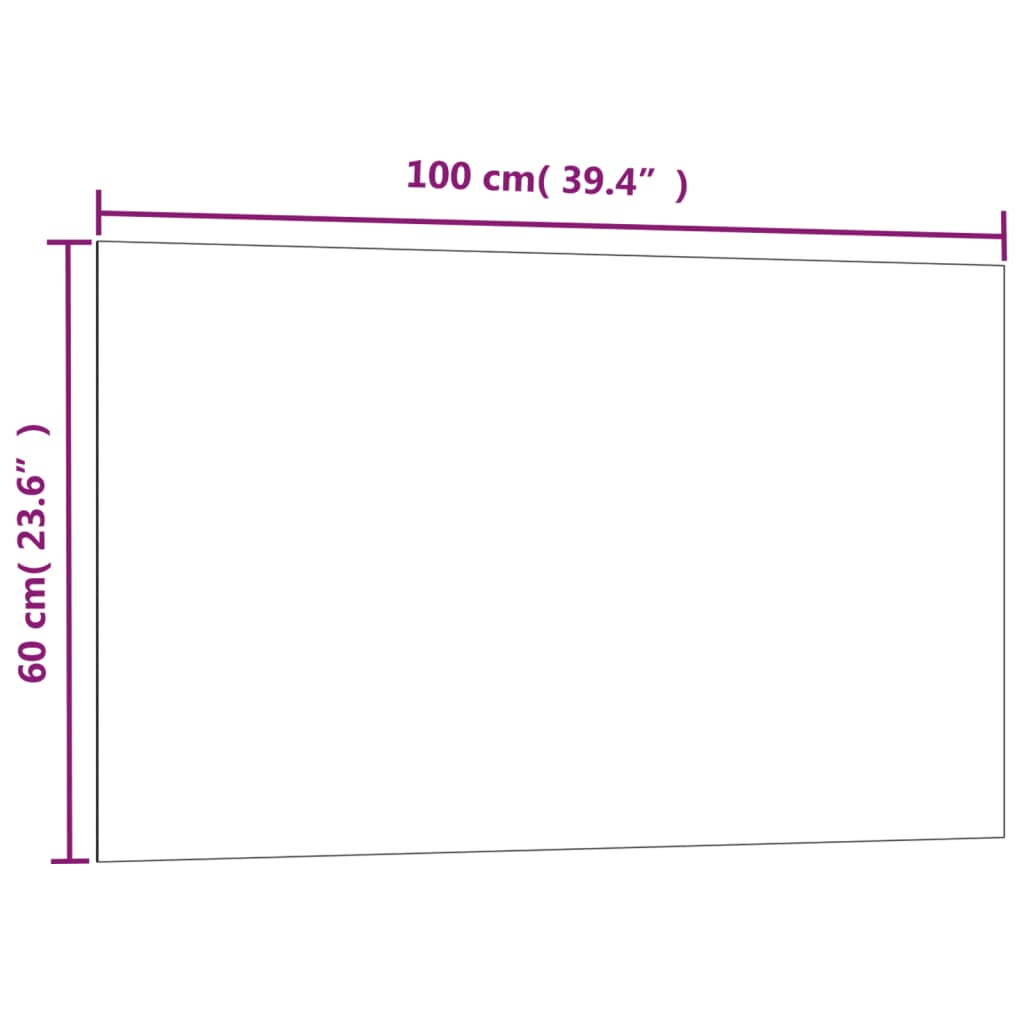 vidaXL Wall-mounted Magnetic Board Black 100x60 cm Tempered Glass