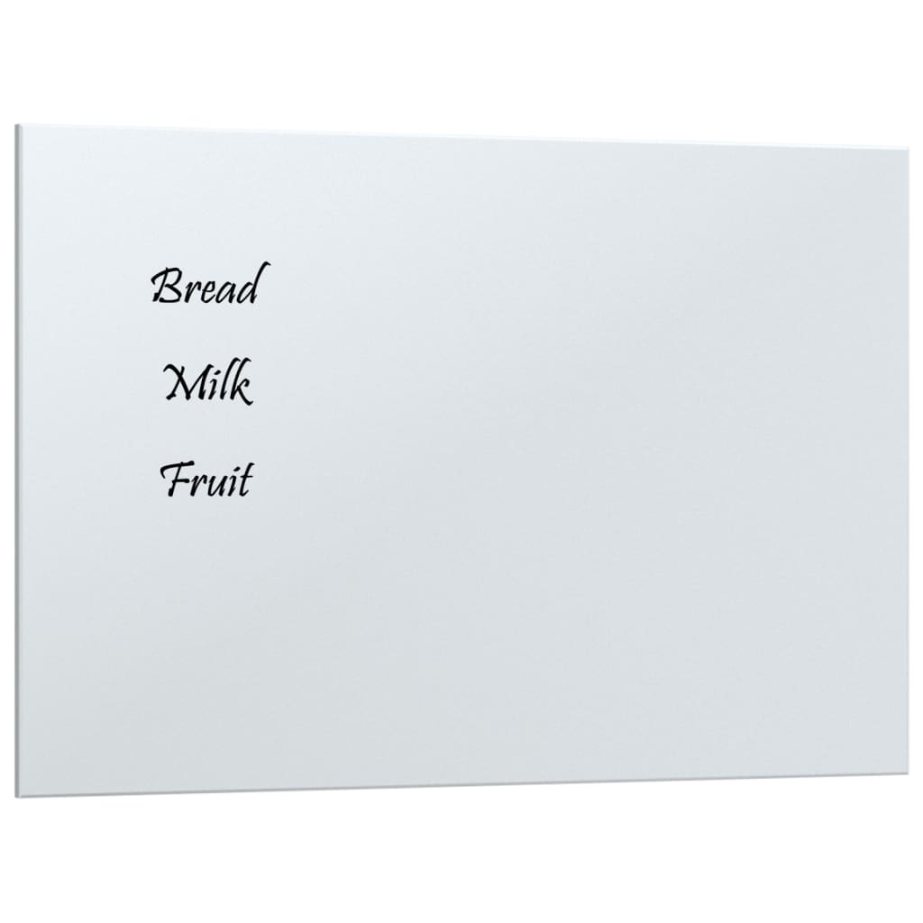 Wall-mounted Magnetic Board White 40x30 cm Tempered Glass