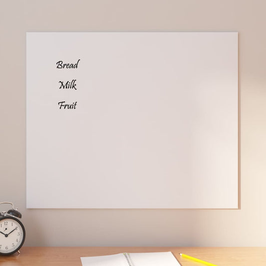 vidaXL Wall-mounted Magnetic Board White 60x50 cm Tempered Glass