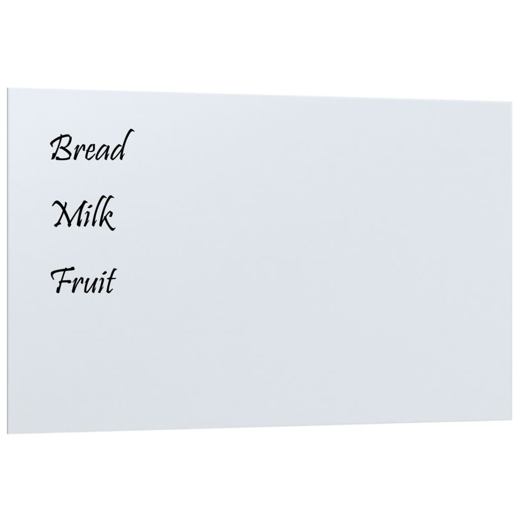 vidaXL Wall-mounted Magnetic Board White 100x60 cm Tempered Glass