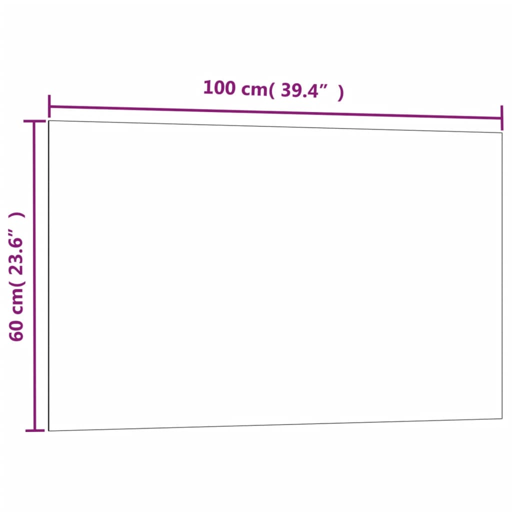 vidaXL Wall-mounted Magnetic Board White 100x60 cm Tempered Glass