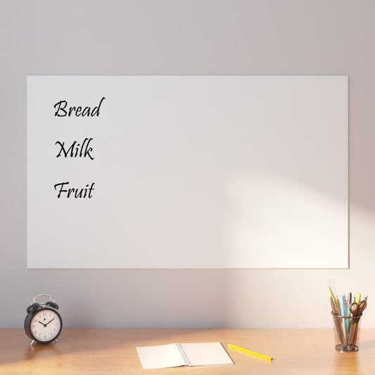 vidaXL Wall-mounted Magnetic Board White 100x60 cm Tempered Glass