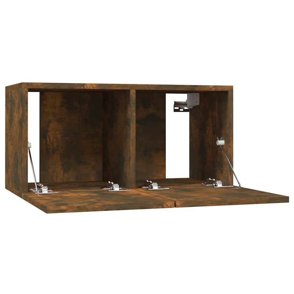 4 Piece Wall-mounted TV Cabinet Set Smoked Oak 60x30x30 cm Engineered Wood