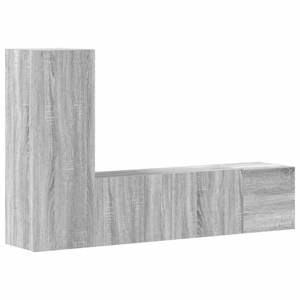 3 Piece TV Cabinet Set Grey Sonoma Engineered Wood
