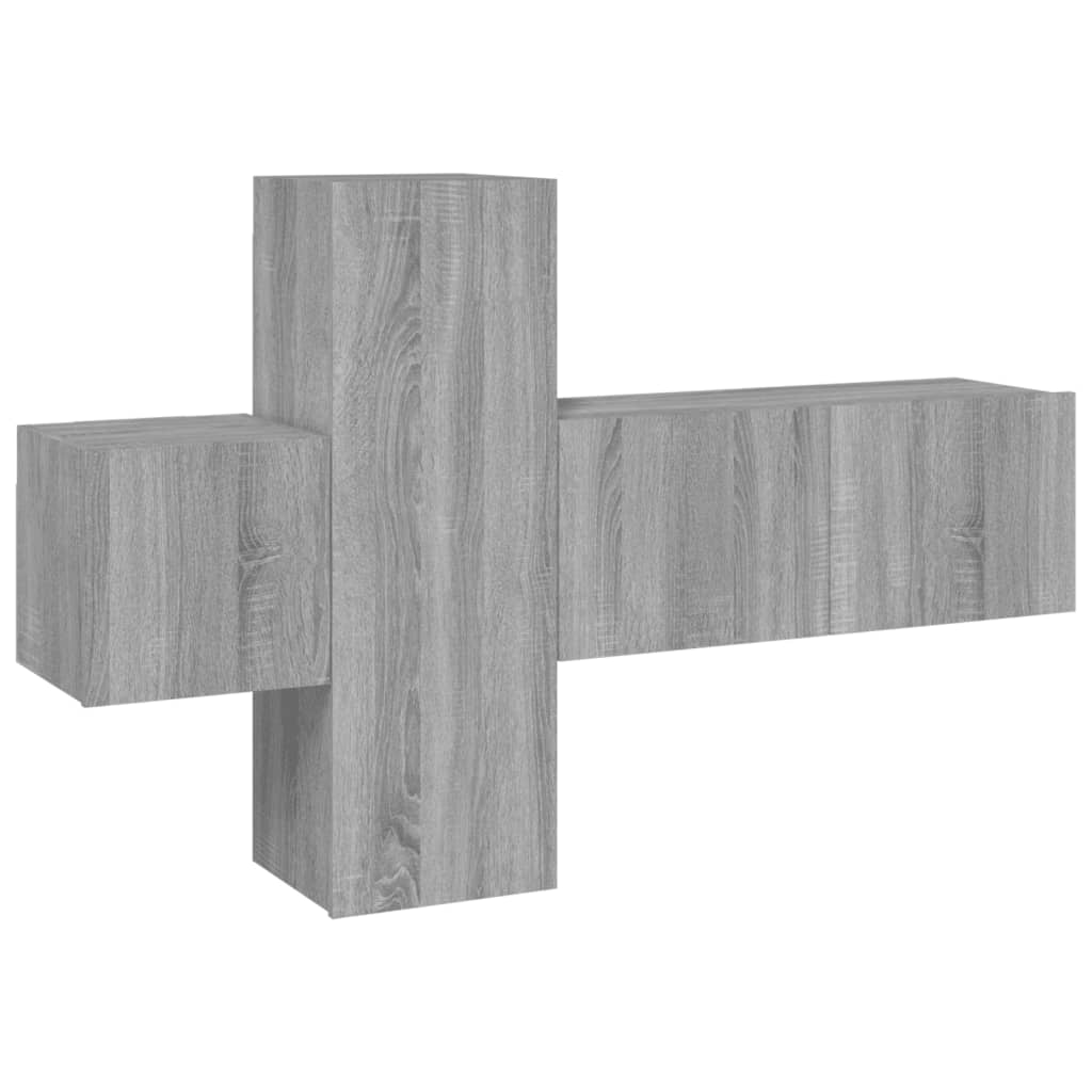 vidaXL 3 Piece TV Cabinet Set Grey Sonoma Engineered Wood