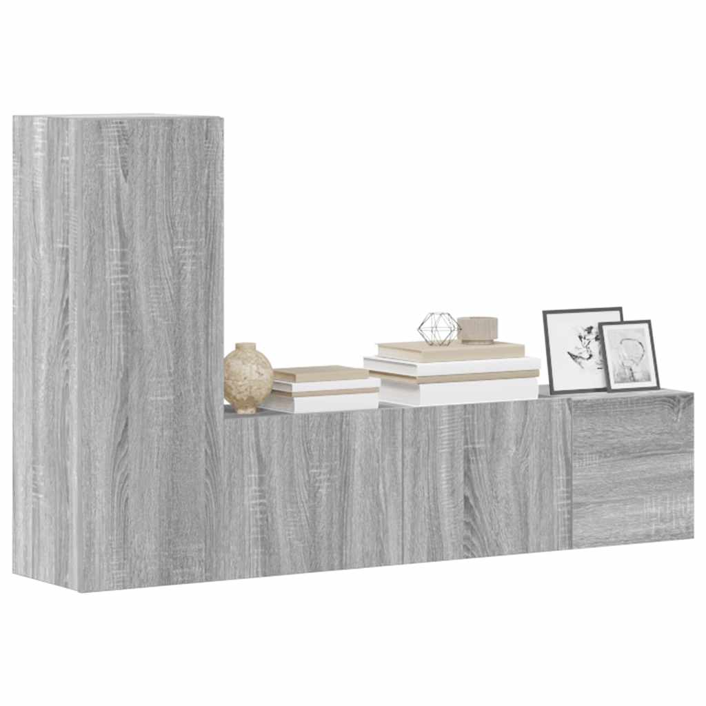 3 Piece TV Cabinet Set Grey Sonoma Engineered Wood