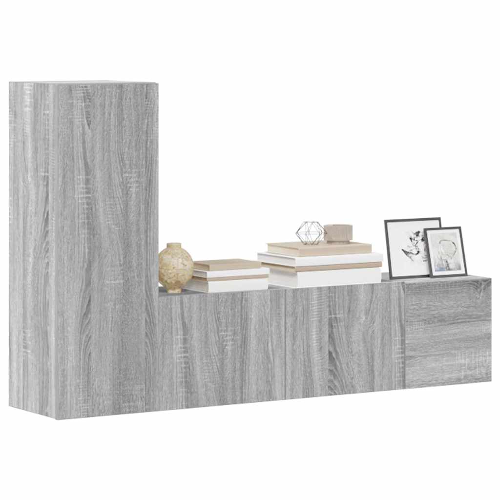 3 Piece TV Cabinet Set Grey Sonoma Engineered Wood
