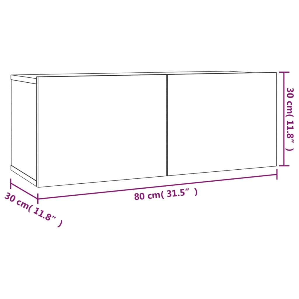 vidaXL 2 Piece TV Cabinet Set Smoked Oak Engineered Wood