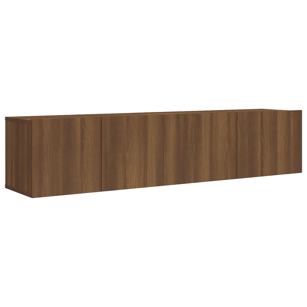 vidaXL 2 Piece TV Cabinet Set Brown Oak Engineered Wood