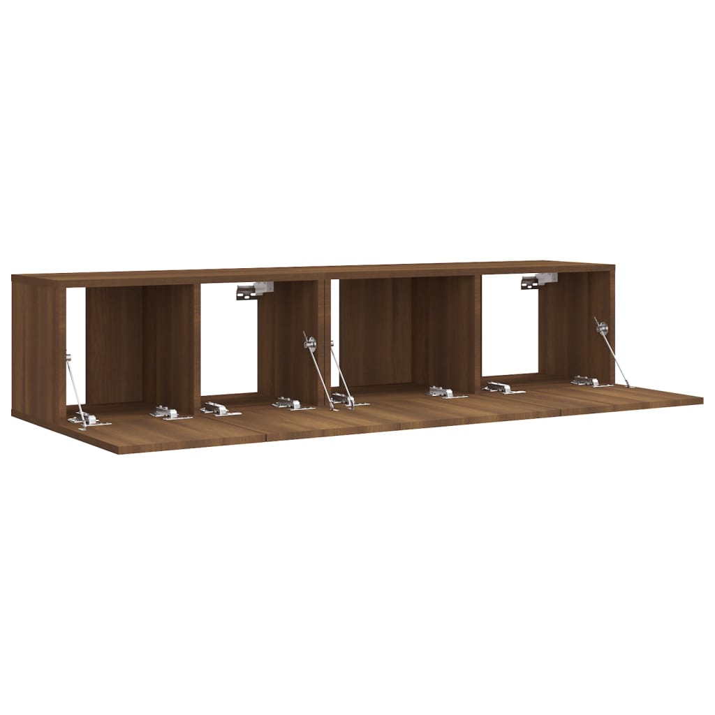 vidaXL 2 Piece TV Cabinet Set Brown Oak Engineered Wood