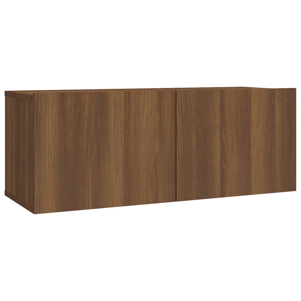 vidaXL 2 Piece TV Cabinet Set Brown Oak Engineered Wood