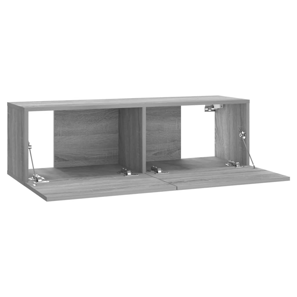 vidaXL Wall-mounted TV Cabinet Set Grey Sonoma Engineered Wood