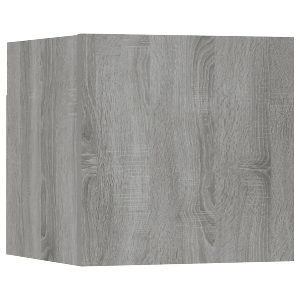 vidaXL Wall-mounted TV Cabinet Set Grey Sonoma Engineered Wood