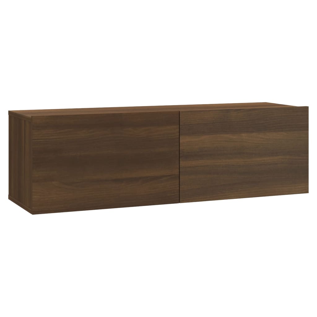 vidaXL Wall-mounted TV Cabinet Set Brown Oak Engineered Wood