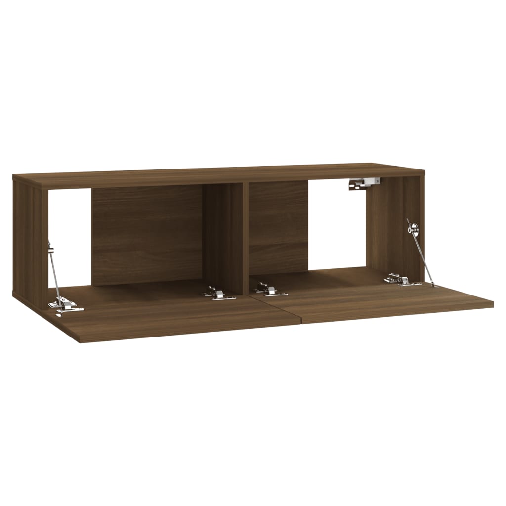 vidaXL Wall-mounted TV Cabinet Set Brown Oak Engineered Wood