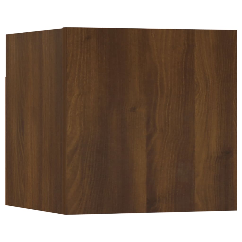 vidaXL Wall-mounted TV Cabinet Set Brown Oak Engineered Wood