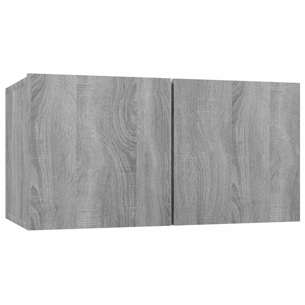 8 Piece Wall-mounted TV Cabinet Set Grey Sonoma 60x30x30 cm Engineered Wood