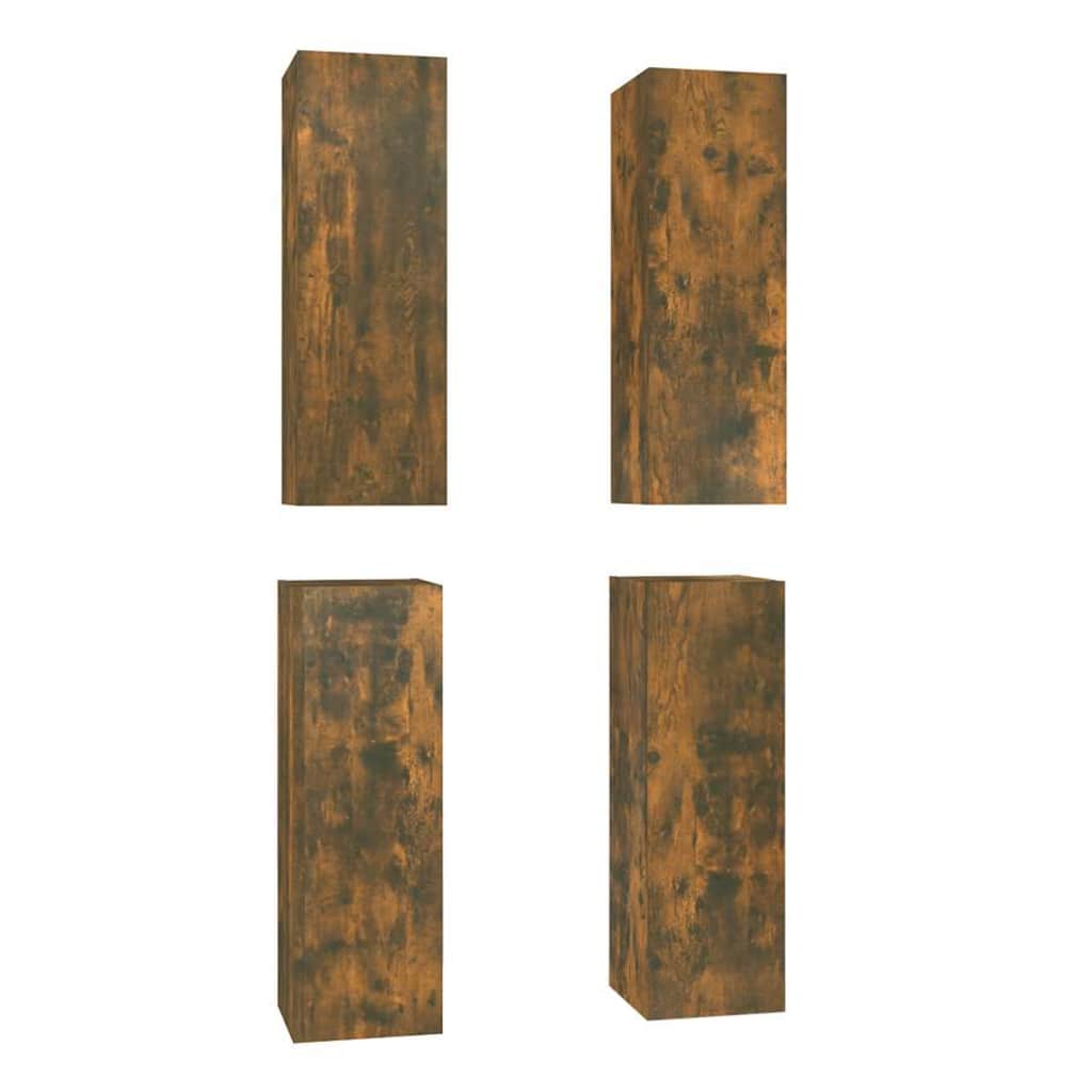 4 Piece TV Cabinet Set Smoked Oak 30,5x30x90 cm Engineered Wood